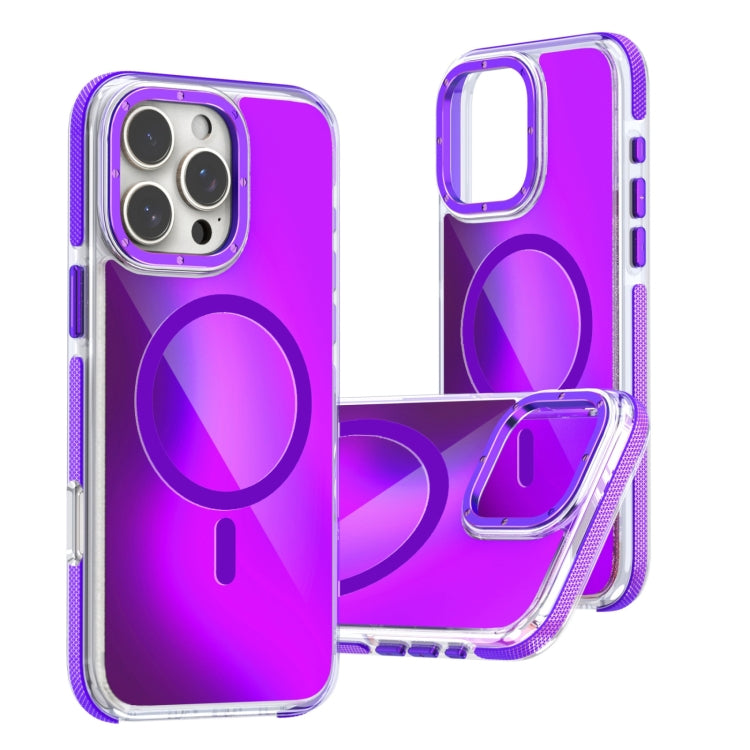 For iPhone 16 Pro Max Dual-Color Gradient Discolor MagSafe Phone Case