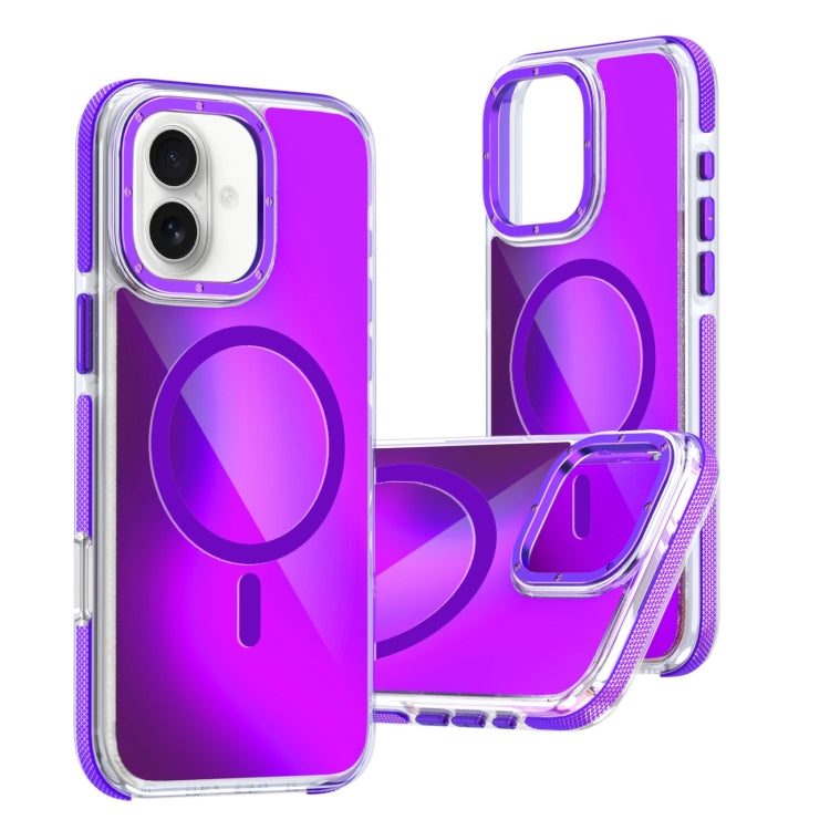 For iPhone 16 Dual-Color Gradient Discolor MagSafe Phone Case