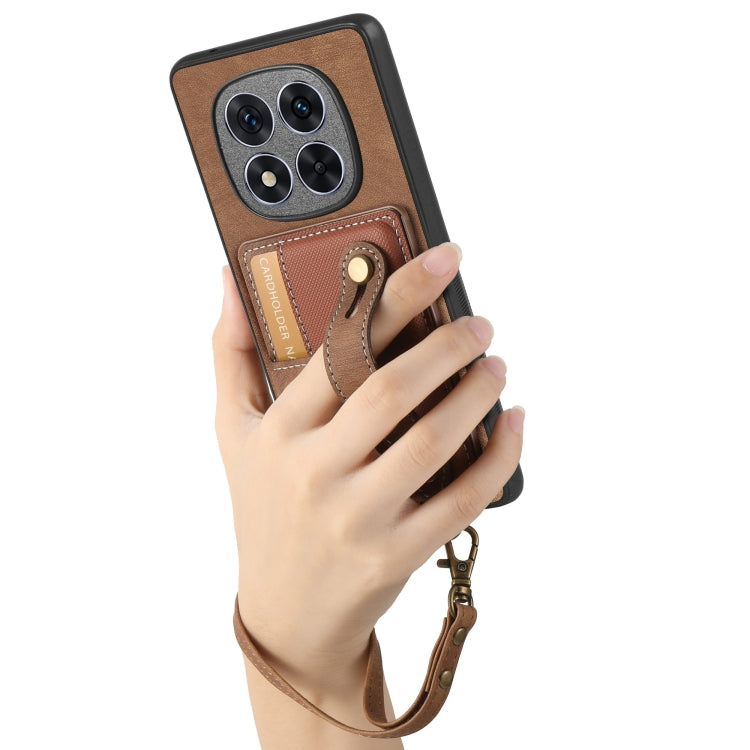 For Xiaomi Redmi Note 14 5G Retro Cross Wristband Wallet Leather Back Phone Case