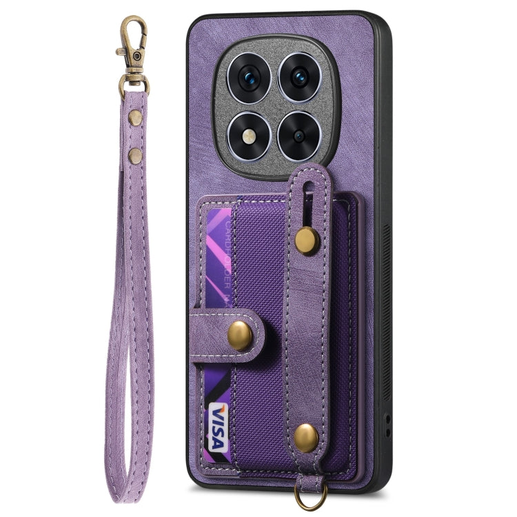 For Xiaomi Redmi Note 14 5G Retro Cross Wristband Wallet Leather Back Phone Case
