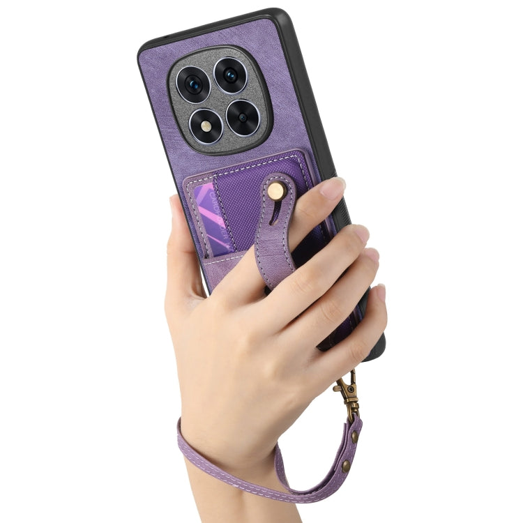 For Xiaomi Redmi Note 14 5G Retro Cross Wristband Wallet Leather Back Phone Case