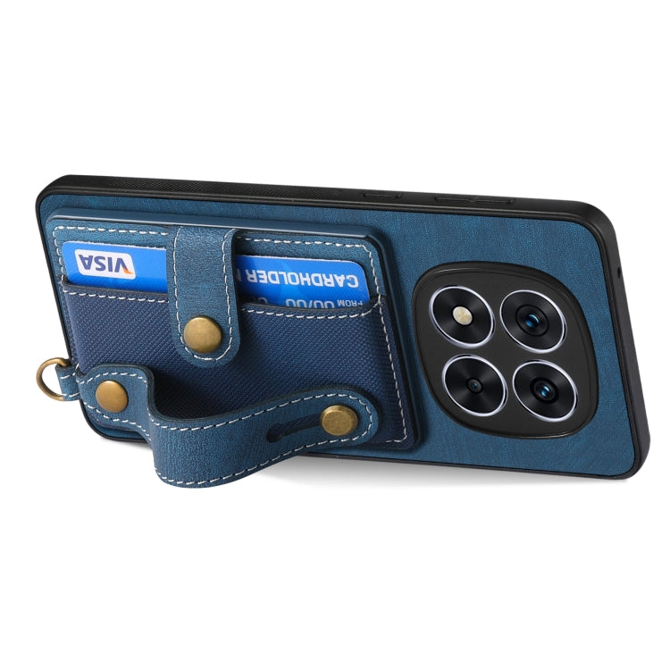 For Xiaomi Redmi Note 14 5G Retro Cross Wristband Wallet Leather Back Phone Case