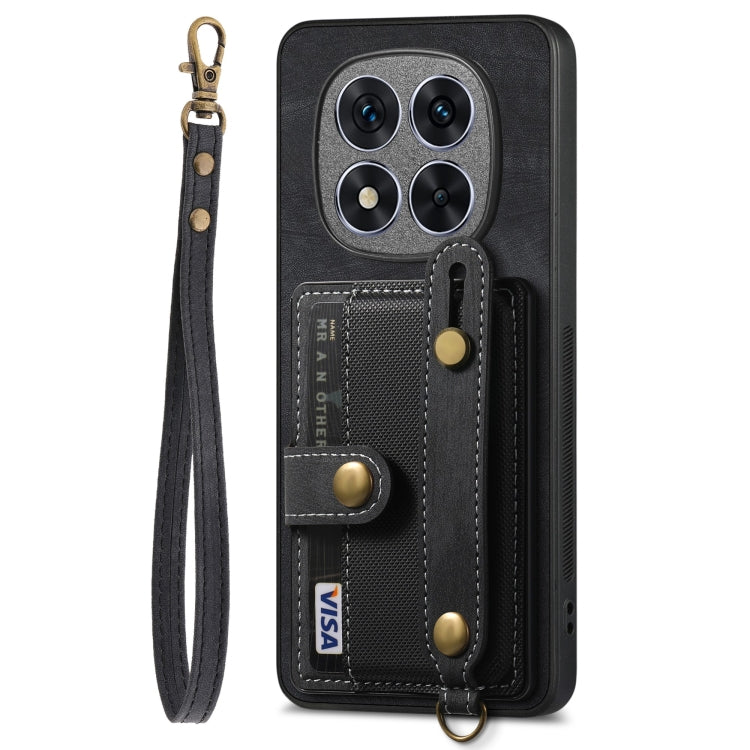 For Xiaomi Redmi Note 14 5G Retro Cross Wristband Wallet Leather Back Phone Case