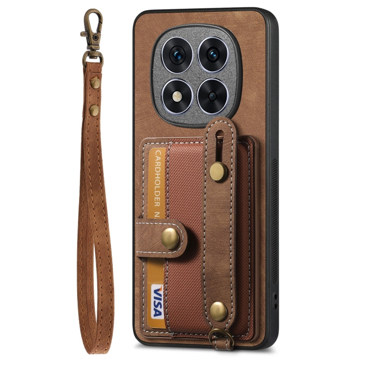 For Xiaomi Redmi Note 14 Pro+ 5G Retro Cross Wristband Wallet Leather Back Phone Case