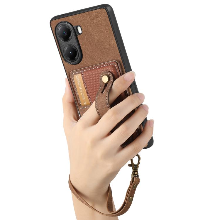 For Redmi Turbo 4 Retro Cross Wristband Wallet Leather Back Phone Case