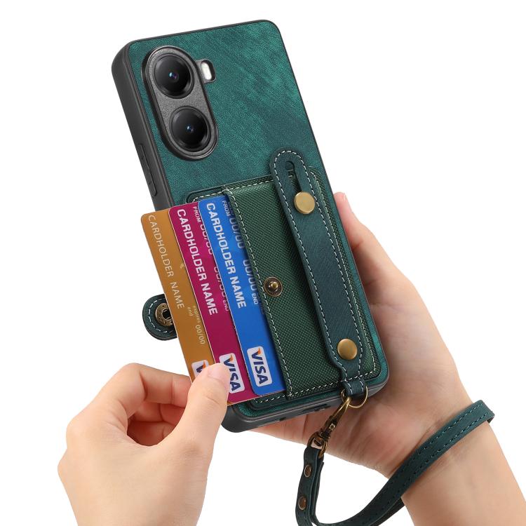 For Redmi Turbo 4 Retro Cross Wristband Wallet Leather Back Phone Case