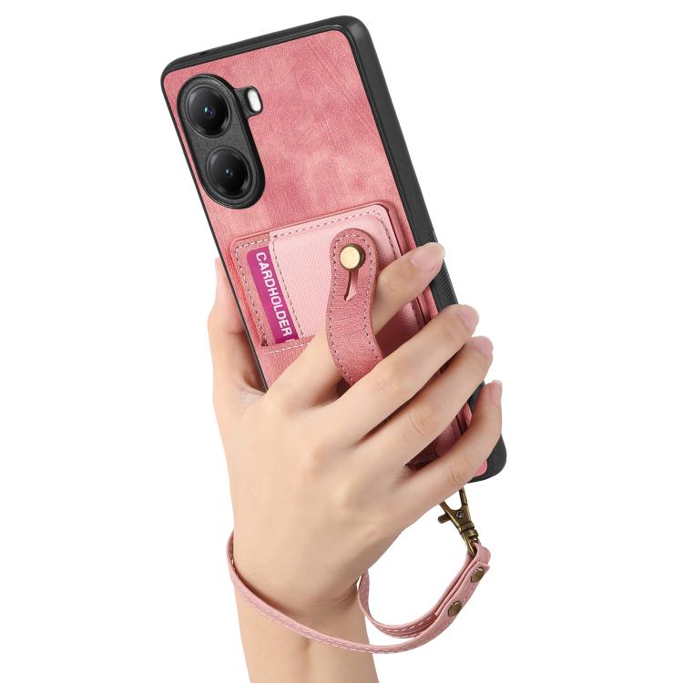 For Redmi Turbo 4 Retro Cross Wristband Wallet Leather Back Phone Case