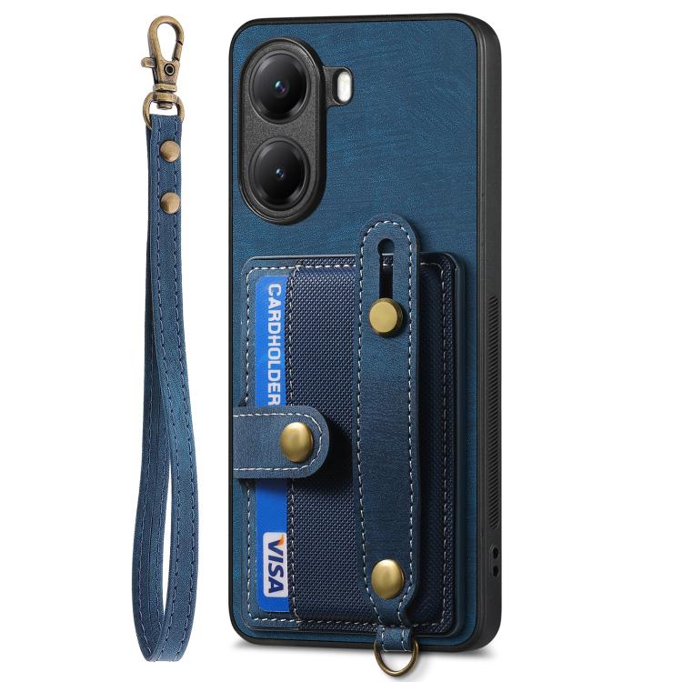 For Redmi Turbo 4 Retro Cross Wristband Wallet Leather Back Phone Case