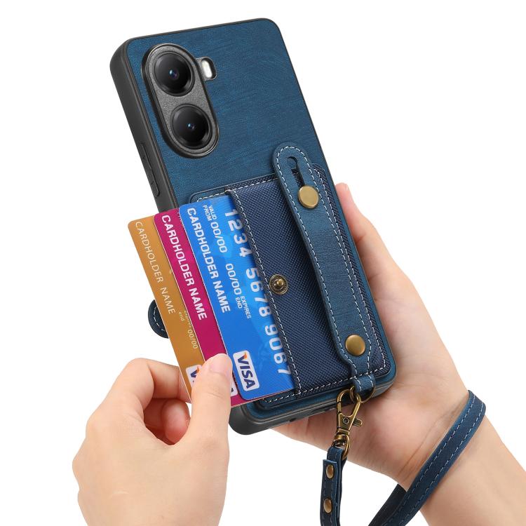 For Redmi Turbo 4 Retro Cross Wristband Wallet Leather Back Phone Case