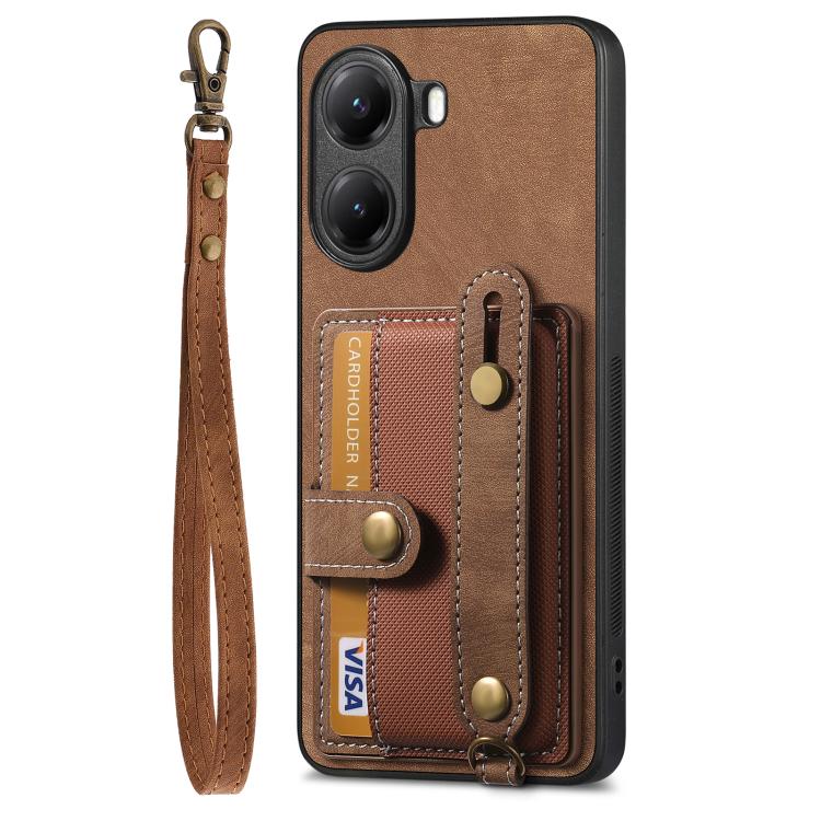 For Xiaomi Poco X7 Pro Retro Cross Wristband Wallet Leather Back Phone Case