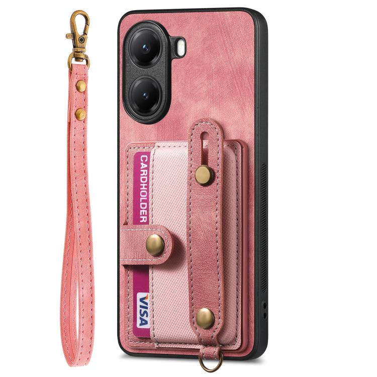 For Xiaomi Poco X7 Pro Retro Cross Wristband Wallet Leather Back Phone Case