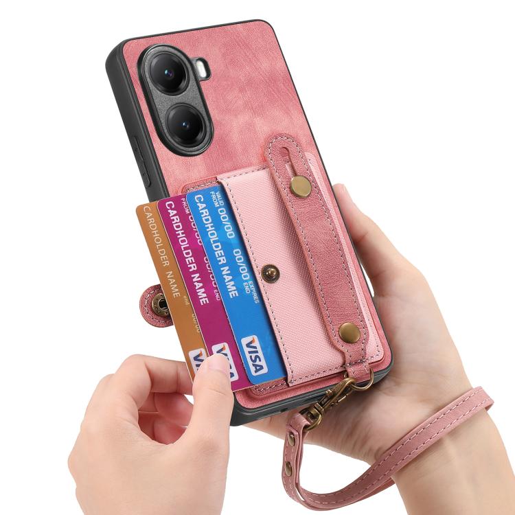 For Xiaomi Poco X7 Pro Retro Cross Wristband Wallet Leather Back Phone Case