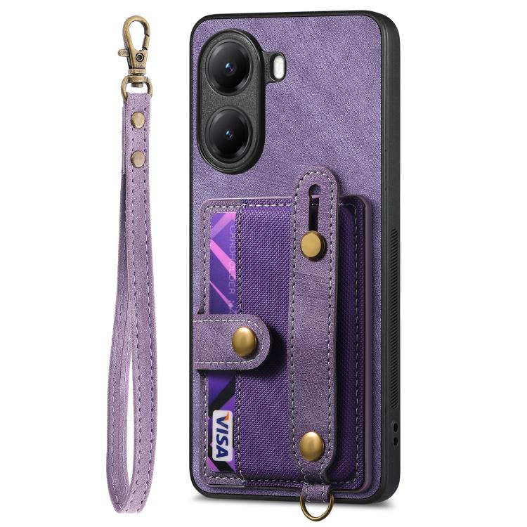 For Xiaomi Poco X7 Pro Retro Cross Wristband Wallet Leather Back Phone Case