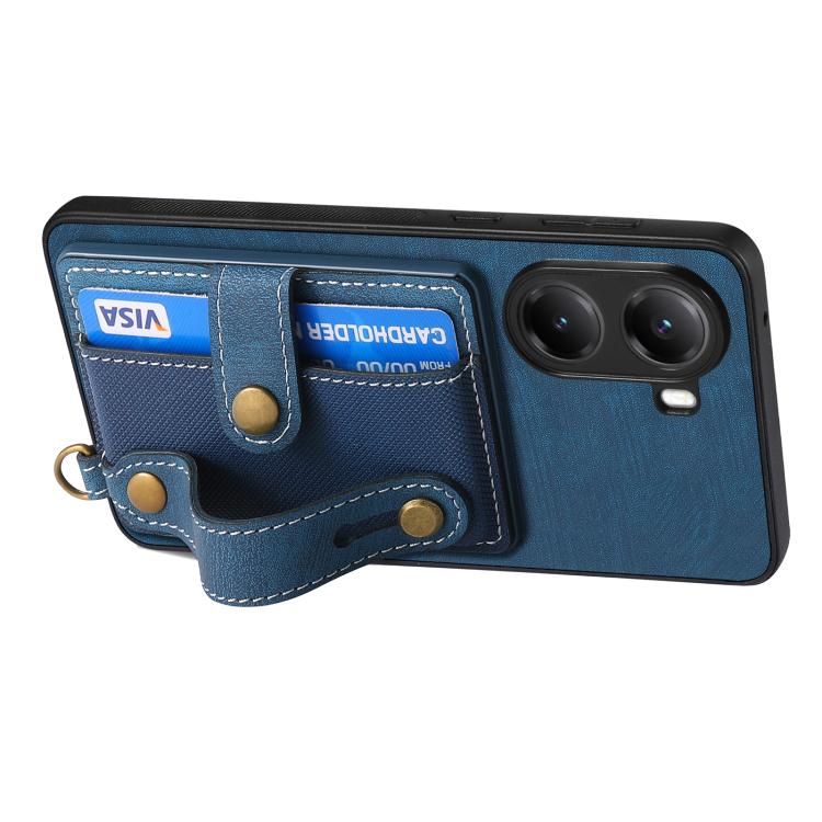 For Xiaomi Poco X7 Pro Retro Cross Wristband Wallet Leather Back Phone Case