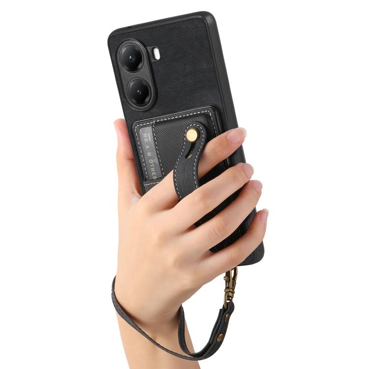 For Xiaomi Poco X7 Pro Retro Cross Wristband Wallet Leather Back Phone Case