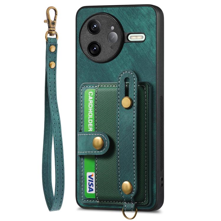 For Redmi K80 Pro / Poco F7 Ultra Retro Cross Wristband Wallet Leather Back Phone Case