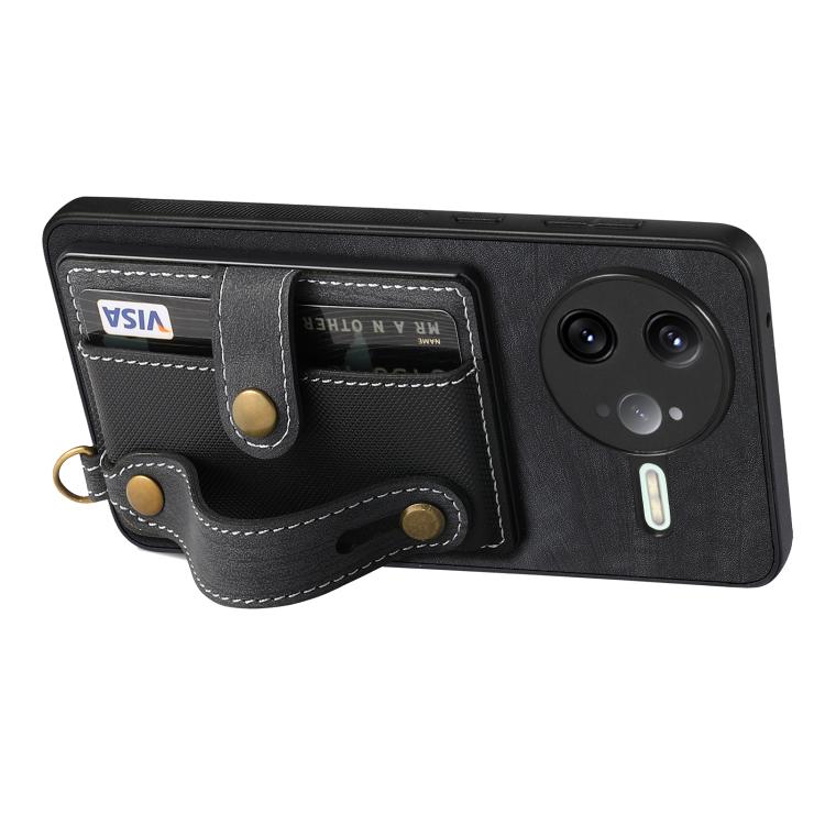 For Redmi K80 Pro / Poco F7 Ultra Retro Cross Wristband Wallet Leather Back Phone Case