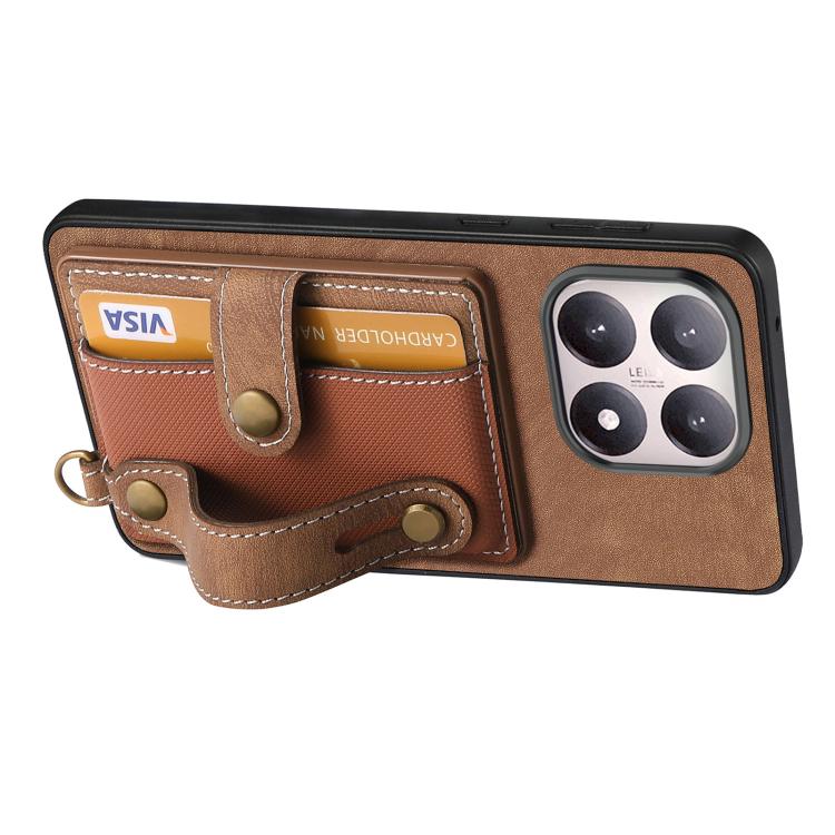 For Xiaomi 15T Retro Cross Wristband Wallet Leather Back Phone Case