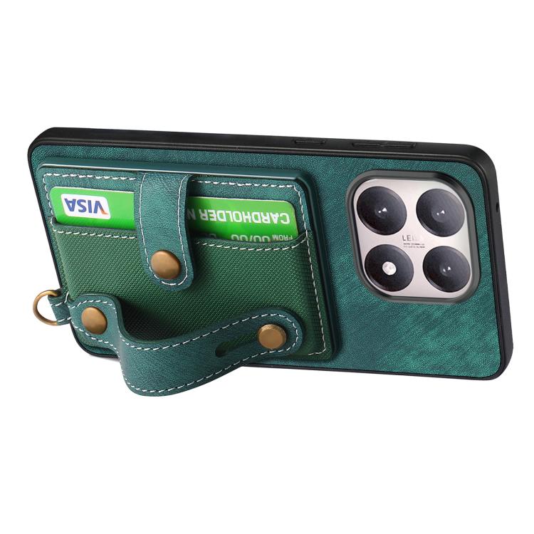 For Xiaomi 15T Retro Cross Wristband Wallet Leather Back Phone Case