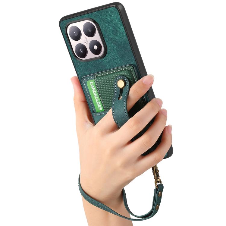 For Xiaomi 15T Retro Cross Wristband Wallet Leather Back Phone Case