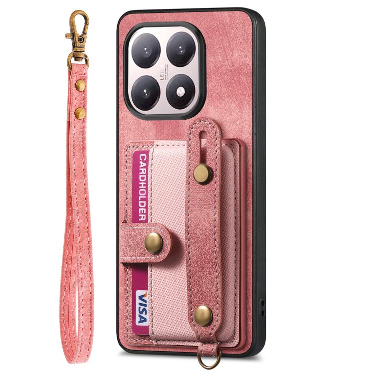 For Xiaomi 15T Retro Cross Wristband Wallet Leather Back Phone Case