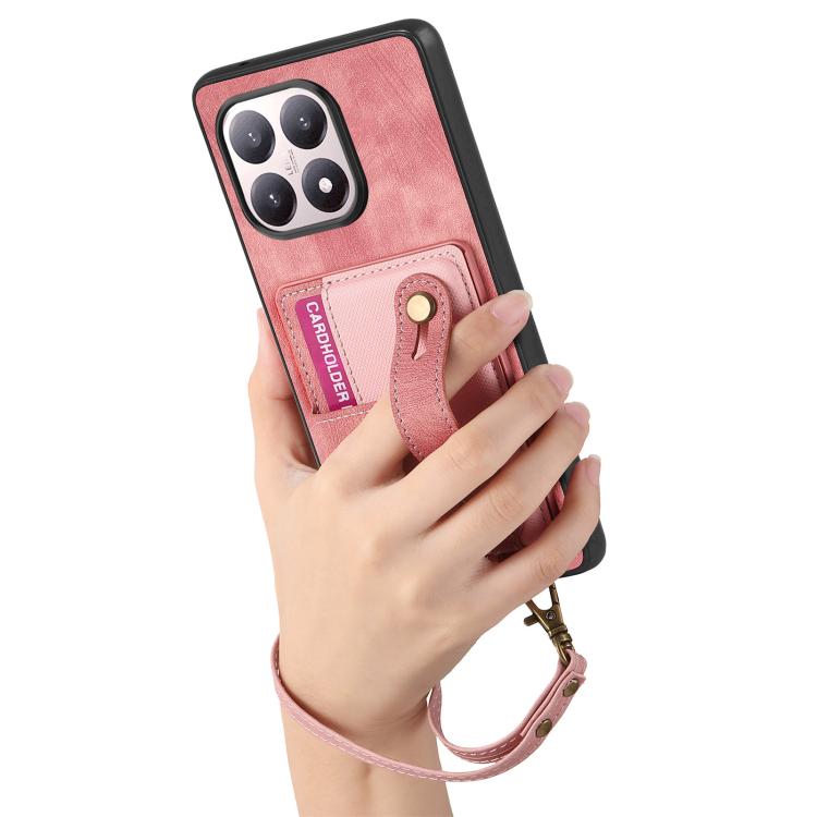 For Xiaomi 15T Retro Cross Wristband Wallet Leather Back Phone Case