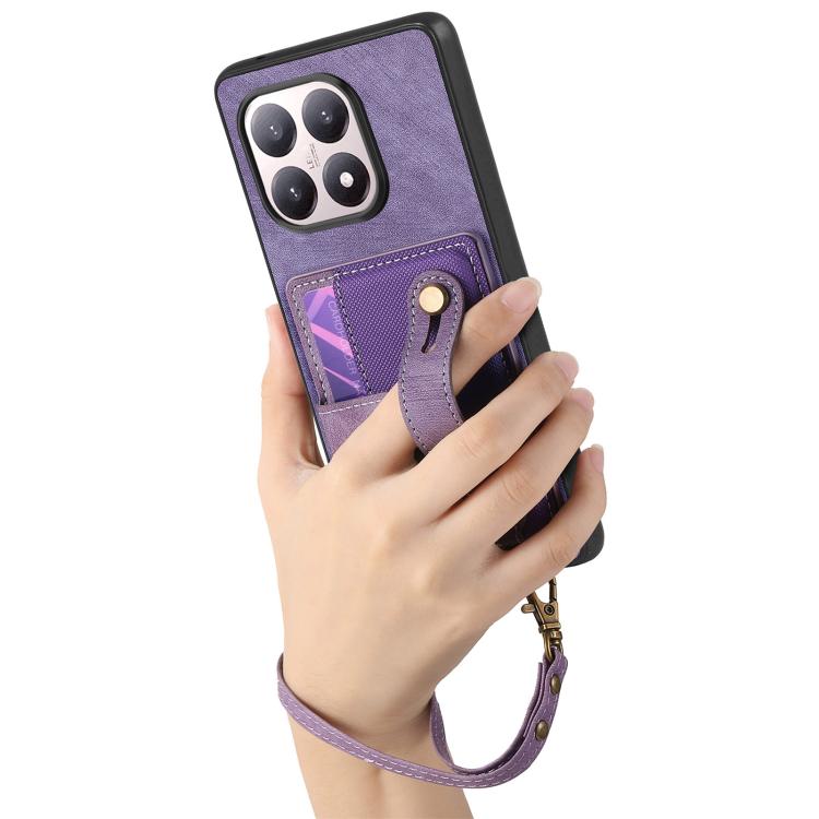 For Xiaomi 15T Retro Cross Wristband Wallet Leather Back Phone Case