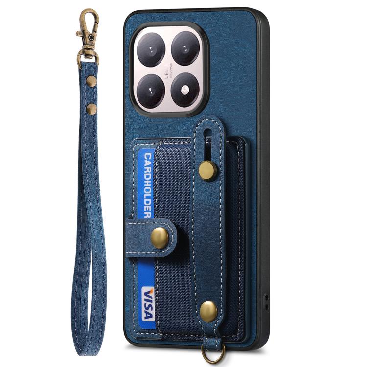 For Xiaomi 15T Retro Cross Wristband Wallet Leather Back Phone Case
