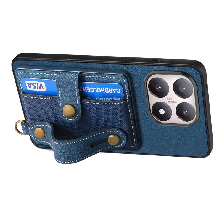 For Xiaomi 15T Retro Cross Wristband Wallet Leather Back Phone Case