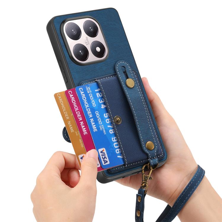 For Xiaomi 15T Retro Cross Wristband Wallet Leather Back Phone Case