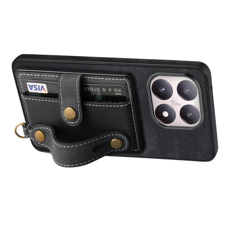 For Xiaomi 15T Retro Cross Wristband Wallet Leather Back Phone Case
