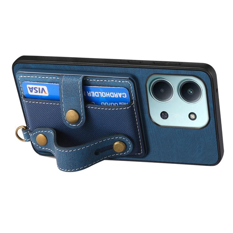 For Redmi 15C 5G / 4G Global 171mm Retro Cross Wristband Wallet Leather Back Phone Case