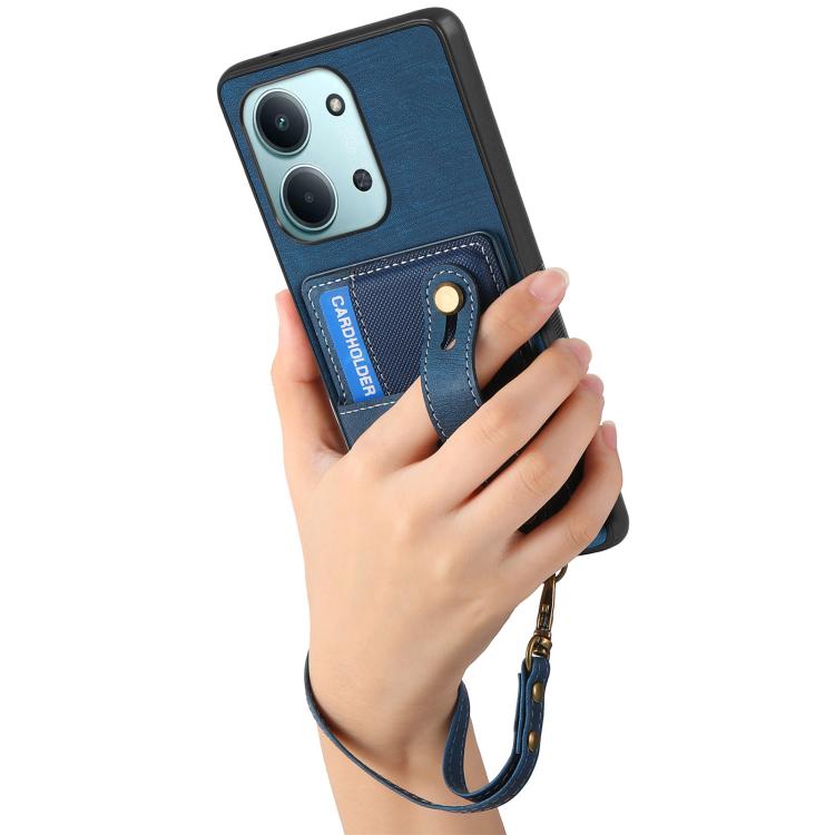 For Redmi 15C 5G / 4G Global 171mm Retro Cross Wristband Wallet Leather Back Phone Case