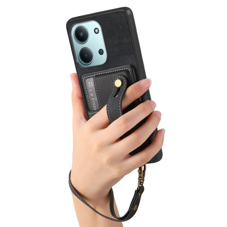 For Redmi 15C 5G / 4G Global 171mm Retro Cross Wristband Wallet Leather Back Phone Case