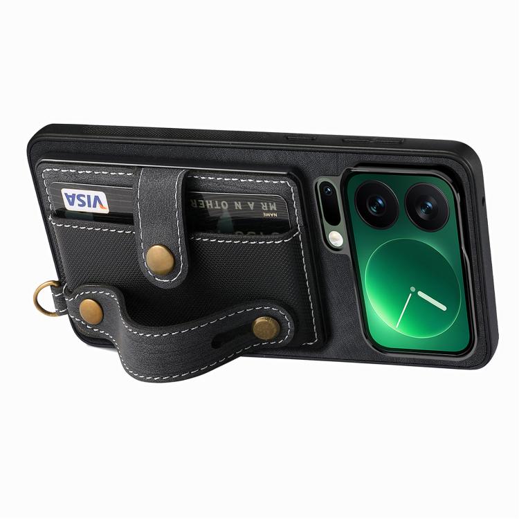 For Xiaomi 17 Pro Max Retro Cross Wristband Wallet Leather Back Phone Case