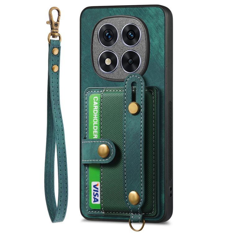 For Redmi Note 15 Pro 5G Retro Cross Wristband Wallet Leather Back Phone Case