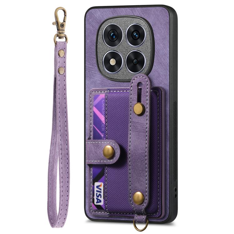 For Redmi Note 15 Pro 5G Retro Cross Wristband Wallet Leather Back Phone Case