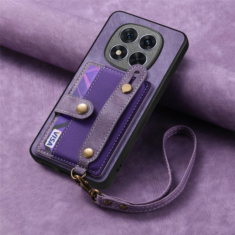 For Redmi Note 15 Pro 5G Retro Cross Wristband Wallet Leather Back Phone Case