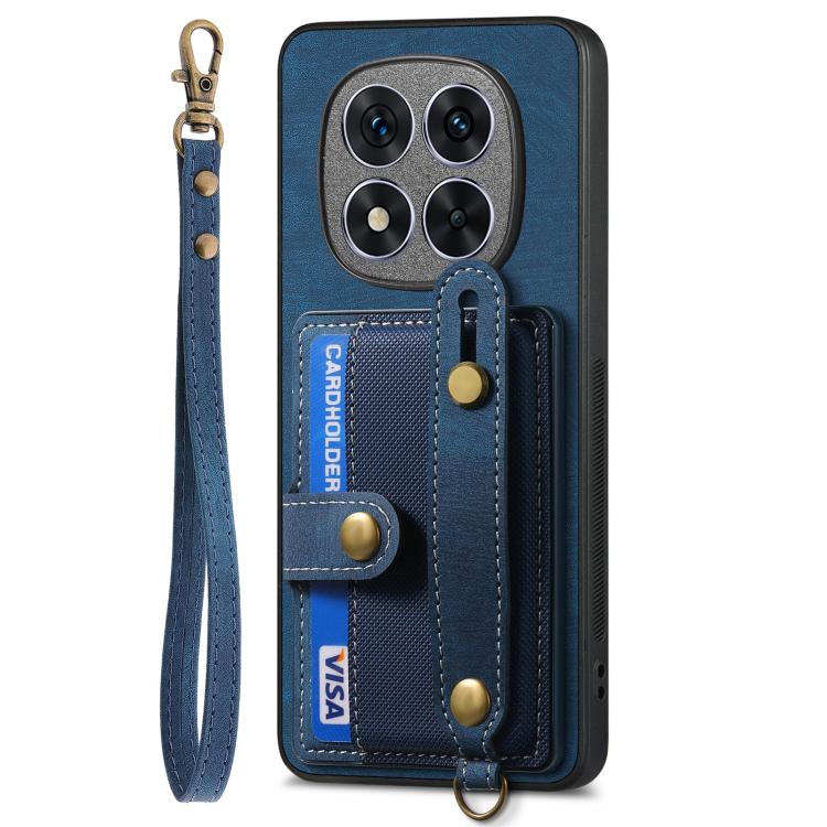 For Redmi Note 15 Pro 5G Retro Cross Wristband Wallet Leather Back Phone Case