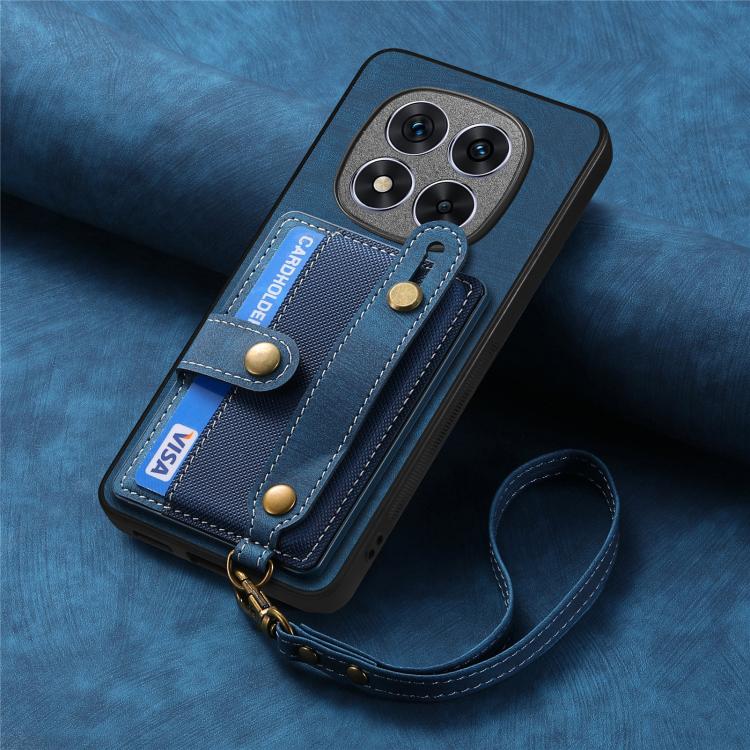 For Redmi Note 15 Pro 5G Retro Cross Wristband Wallet Leather Back Phone Case
