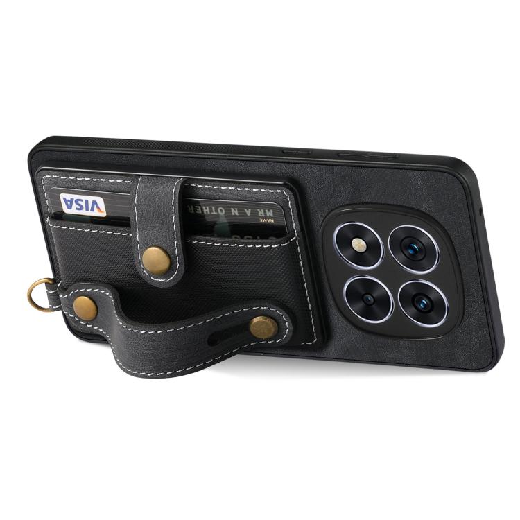 For Redmi Note 15 Pro 5G Retro Cross Wristband Wallet Leather Back Phone Case