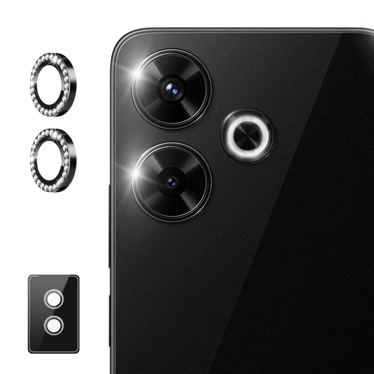 For Xiaomi Redmi 13 4G ENKAY AR Anti-reflection Individual Diamond Ring Camera Lens Glass Full Film