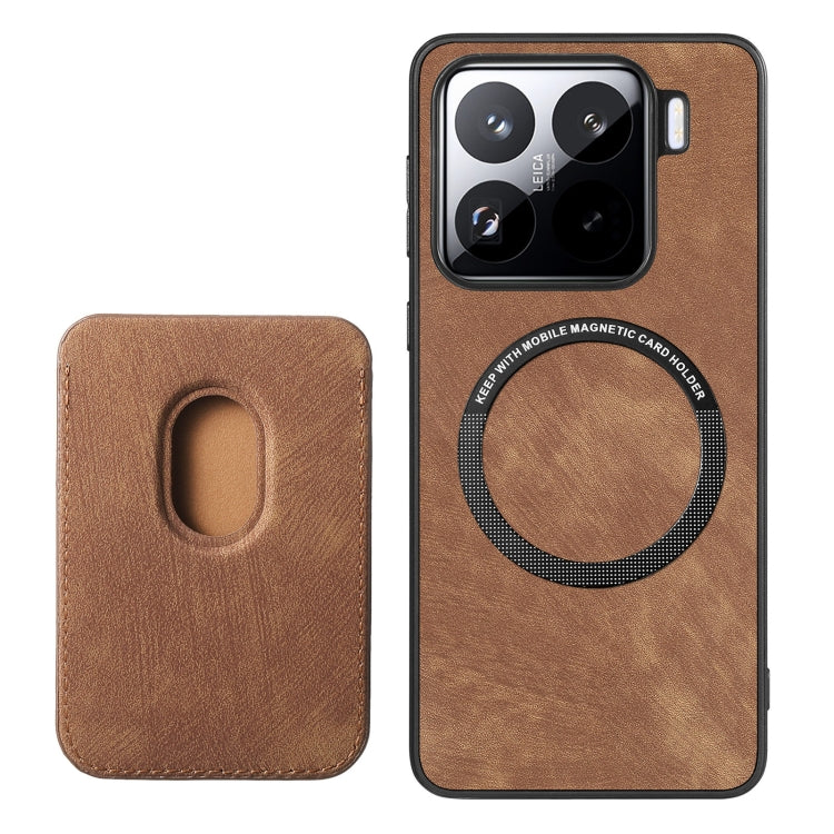 For Xiaomi 15 Retro Leather Card Bag Magnetic Phone Case