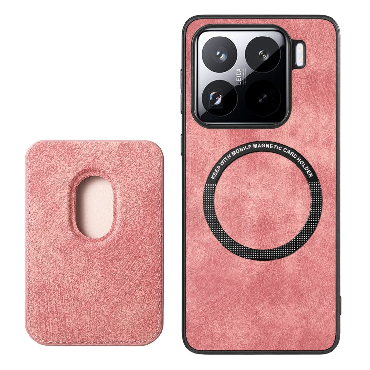 For Xiaomi 15 Pro Retro Leather Card Bag Magnetic Phone Case