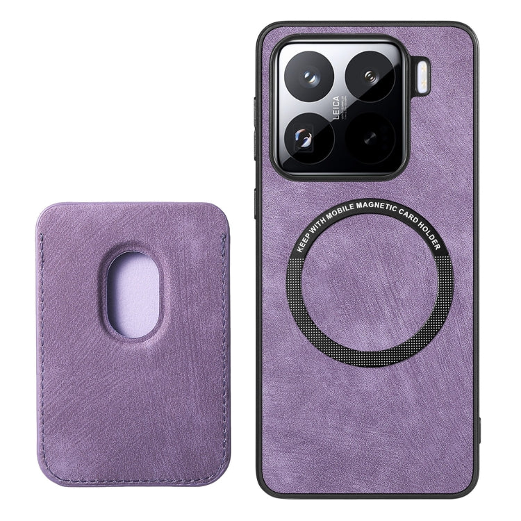 For Xiaomi 15 Pro Retro Leather Card Bag Magnetic Phone Case