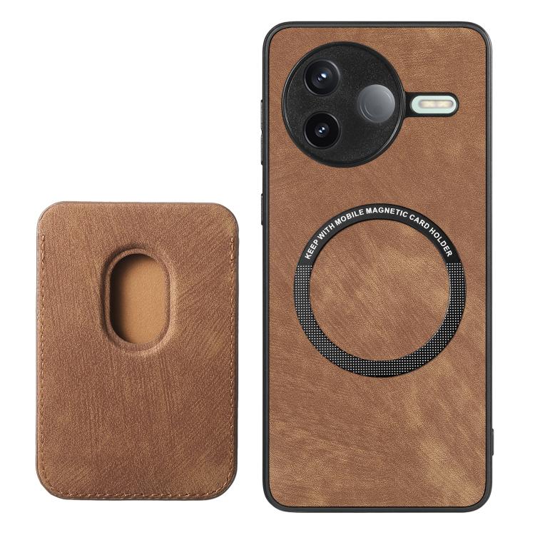 For Redmi K80 Retro Leather Card Bag Magnetic Phone Case
