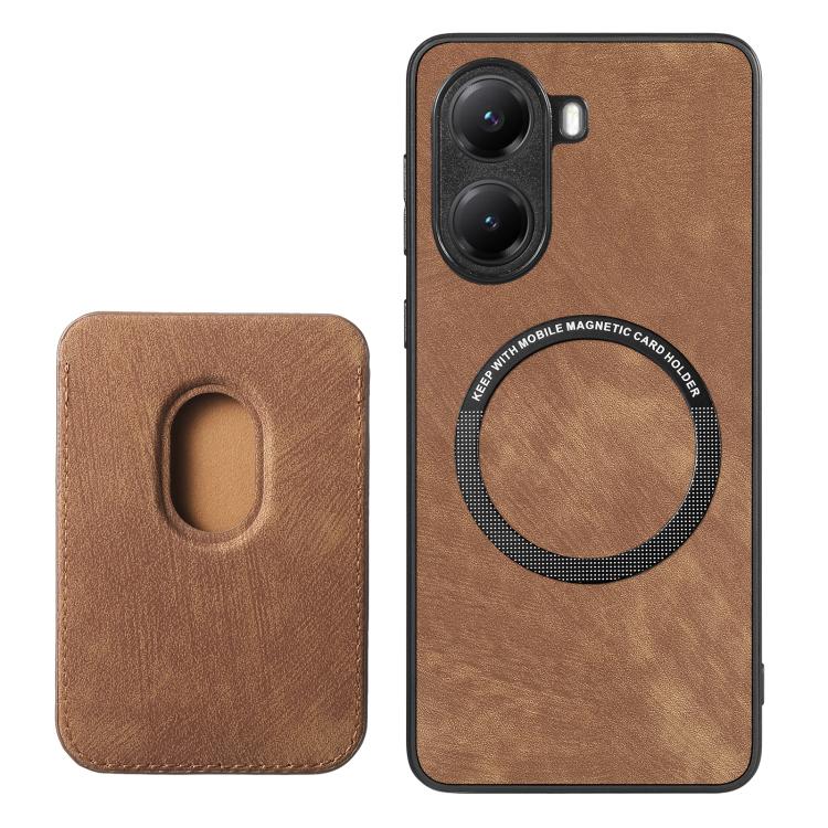 For Redmi Turbo 4 Retro Leather Card Bag Magnetic Phone Case