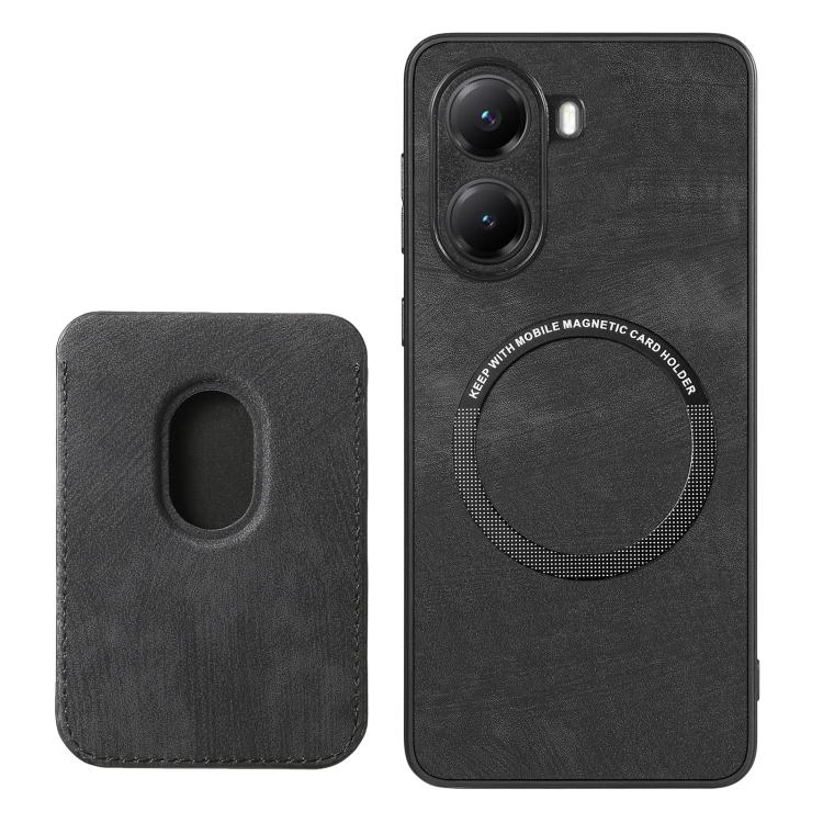 For Redmi Turbo 4 Retro Leather Card Bag Magnetic Phone Case