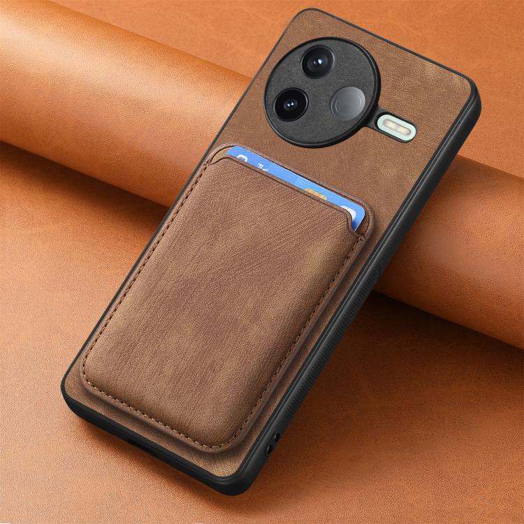For Redmi K80 / Poco F7 Pro Retro Leather Card Bag Magnetic Phone Case