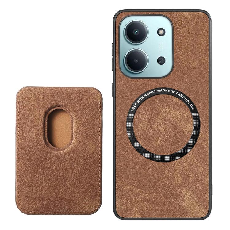 For Redmi 15C 5G / 4G Global 171mm Retro Leather Card Bag Magnetic Phone Case